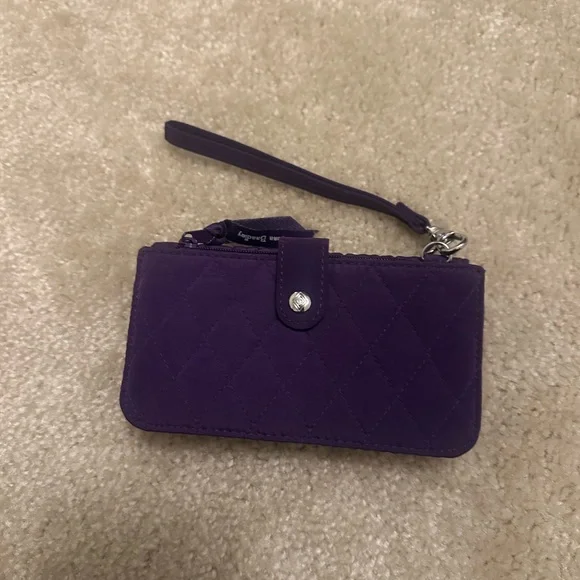 Vera Bradley Deep Purple Quilted Wristlet - Picture 2 of 5